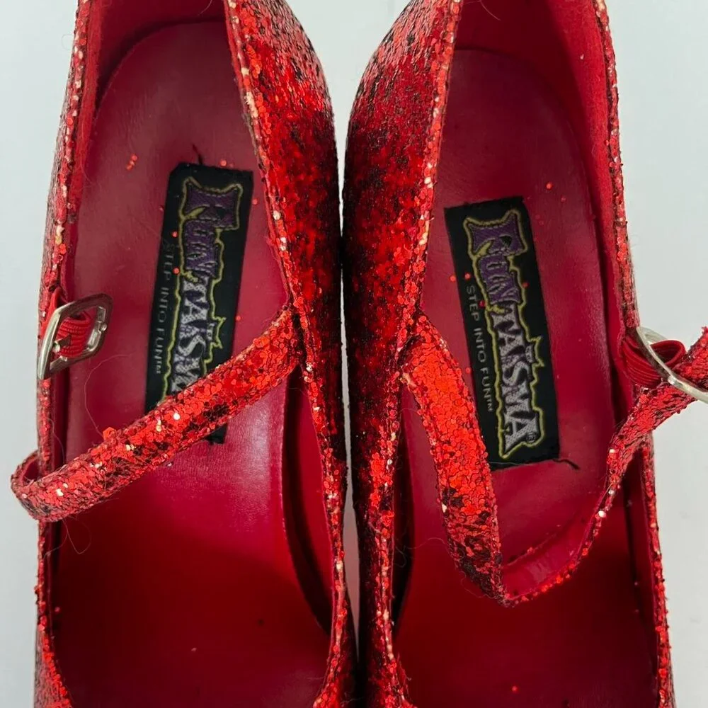 Funtasma by Pleasers Ruby Red Glitter Heels - Picture 5 of 7